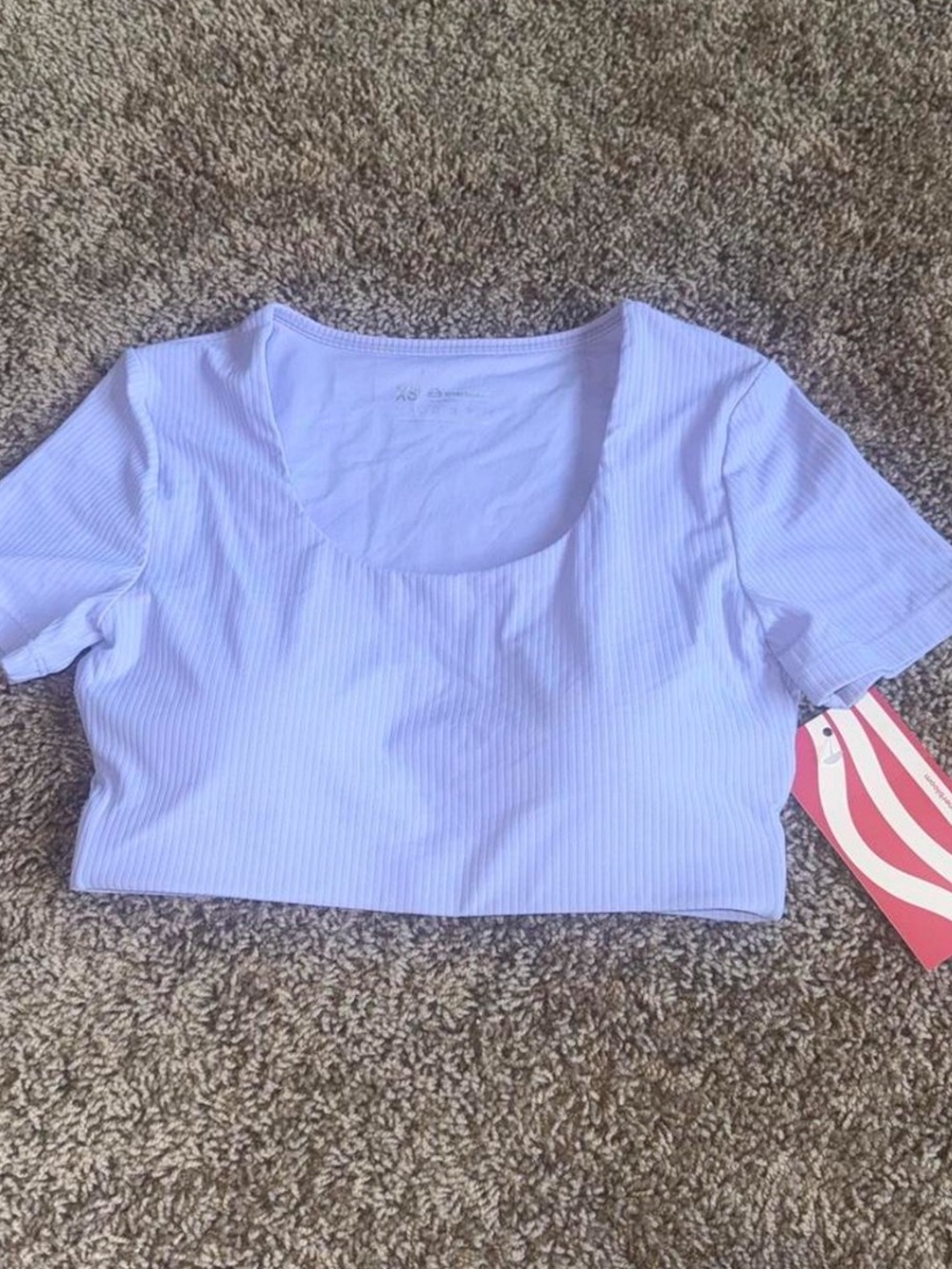 New Enerbloom Light purple ribbed padded athletic crop top
